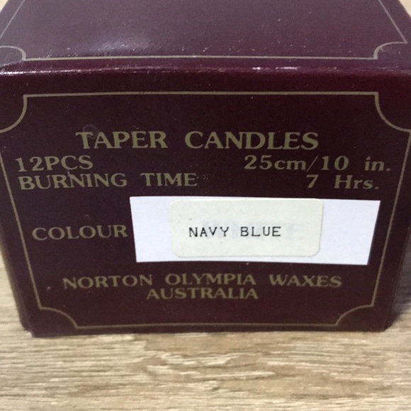 Vintage Navy Blue Taper Dinner Candles Brand New Retro 12 pcs 7hr Burn Time 25cm - Picture 4 of 5